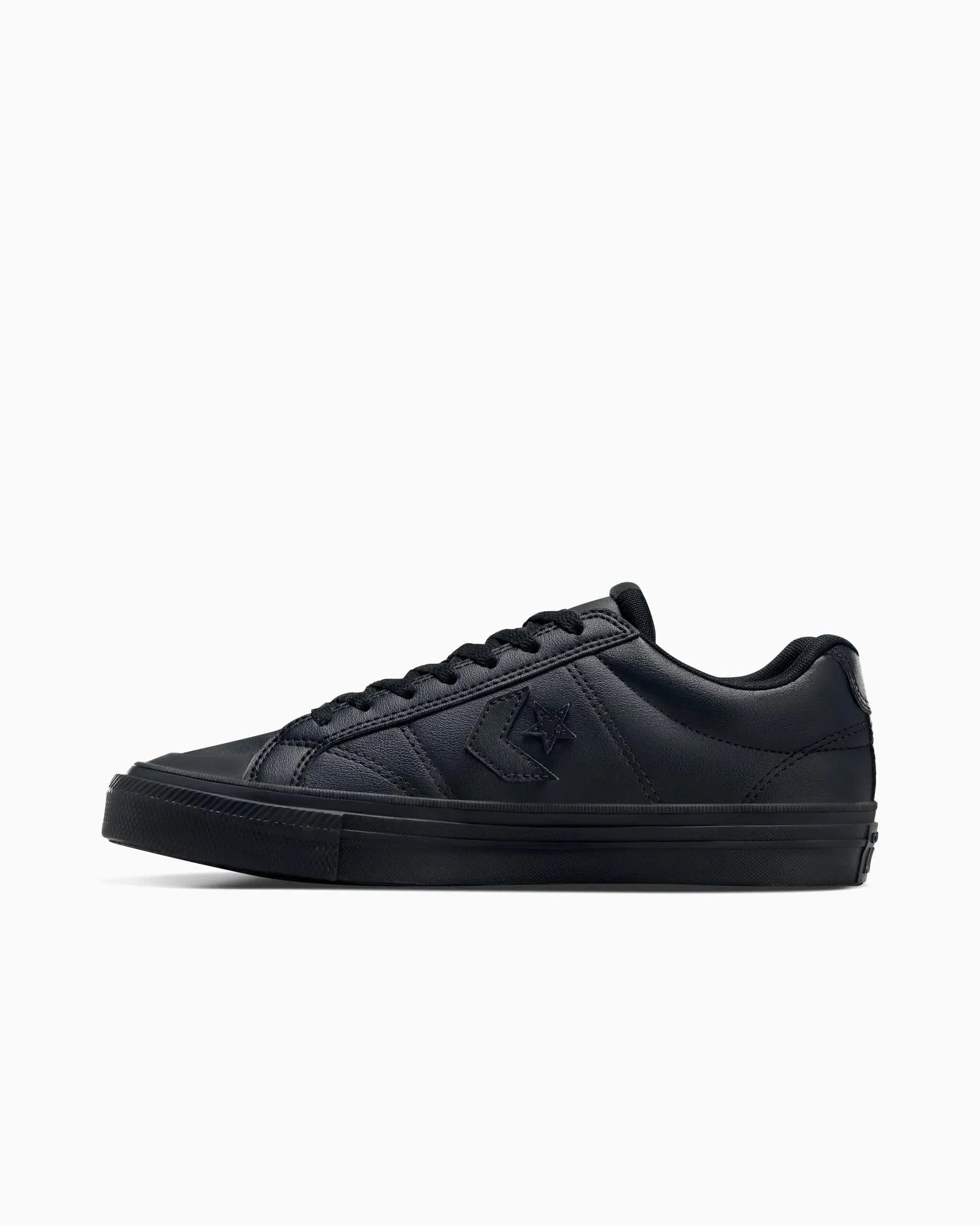 Sport Casual Faux Leather Low Top Black Mono Unisex