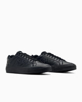 Sport Casual Faux Leather Low Top Black Mono Unisex