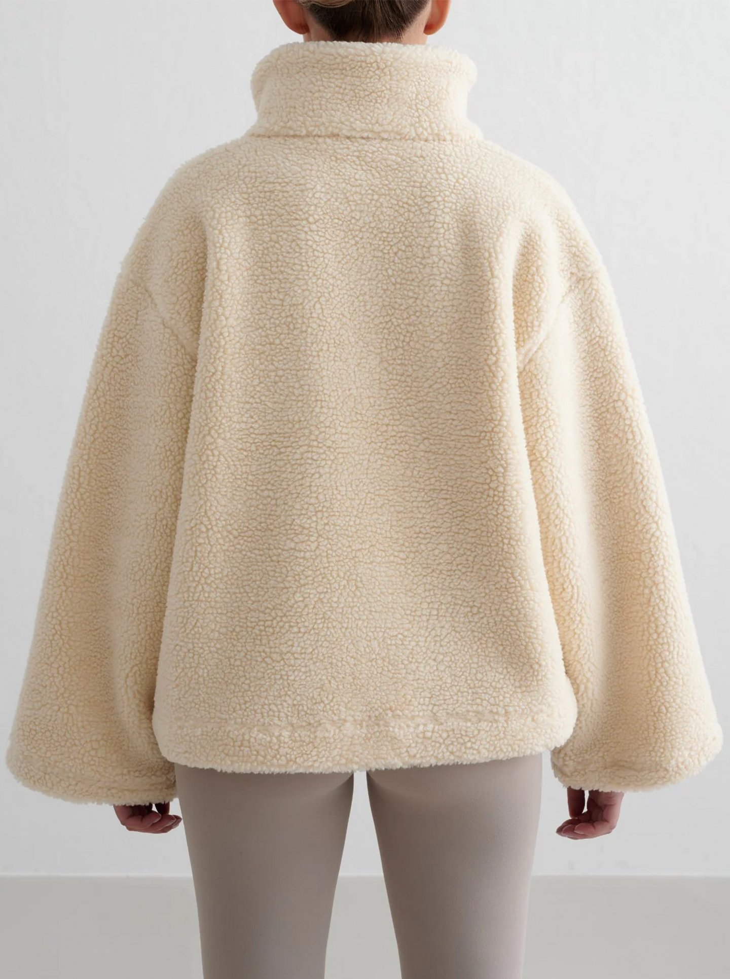 Almond White Pile Anorak