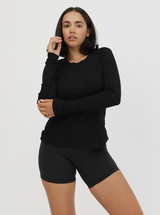 Everyday Rib Long Sleeve In Black 