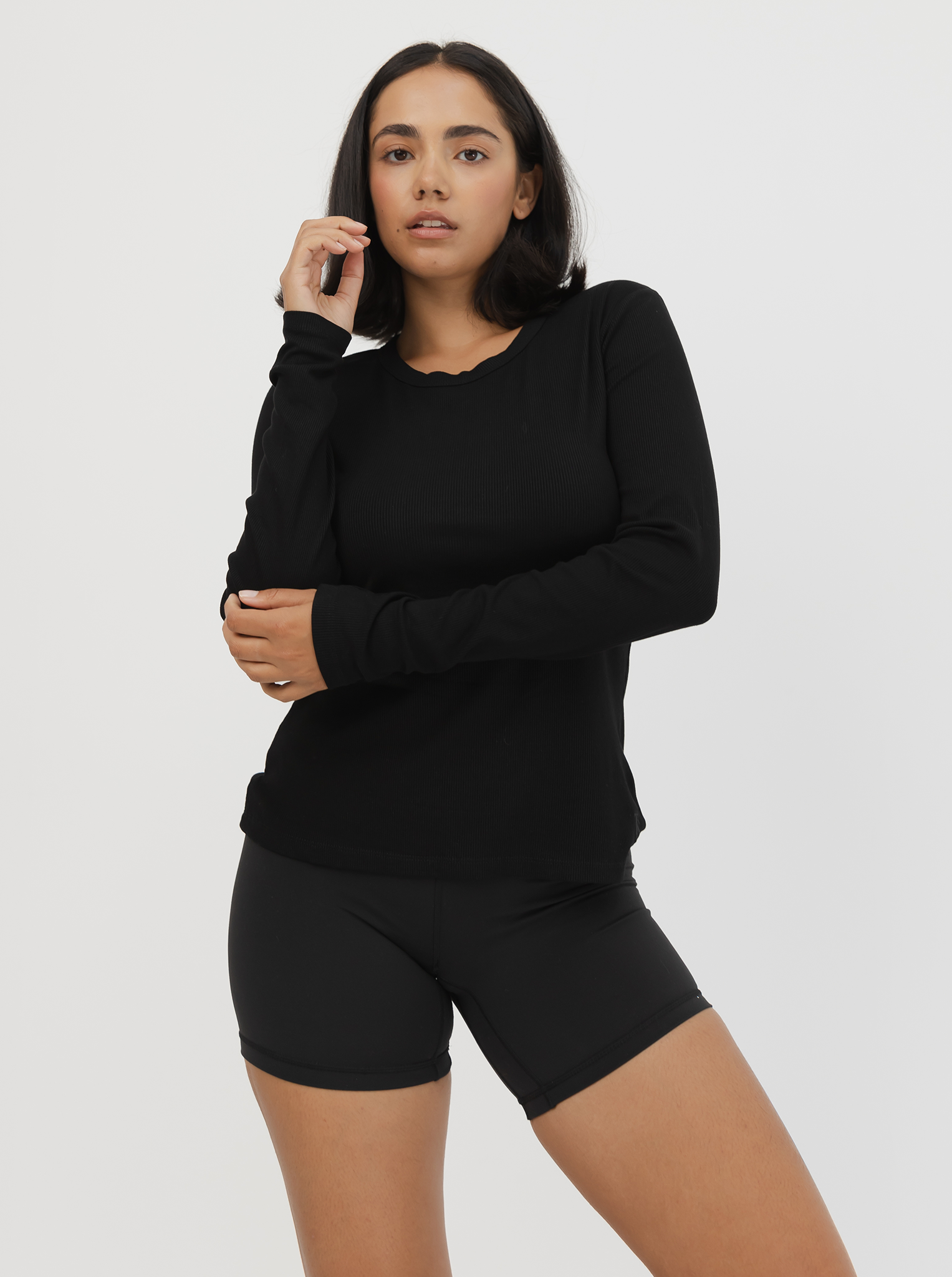 Everyday Rib Long Sleeve In Black 