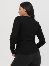 Everyday Rib Long Sleeve In Black 