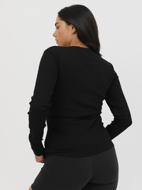 Everyday Rib Long Sleeve In Black 