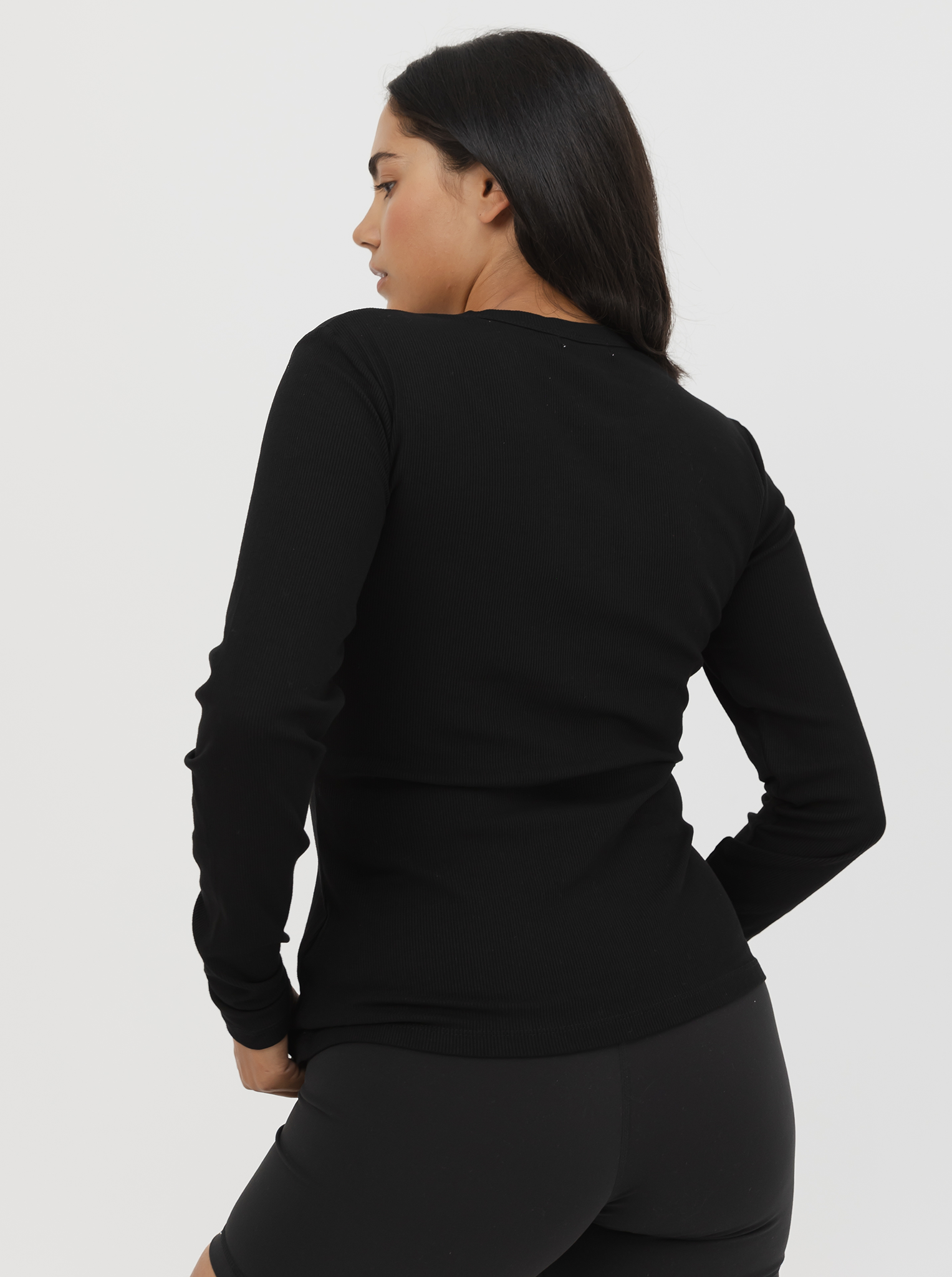 Everyday Rib Long Sleeve In Black 