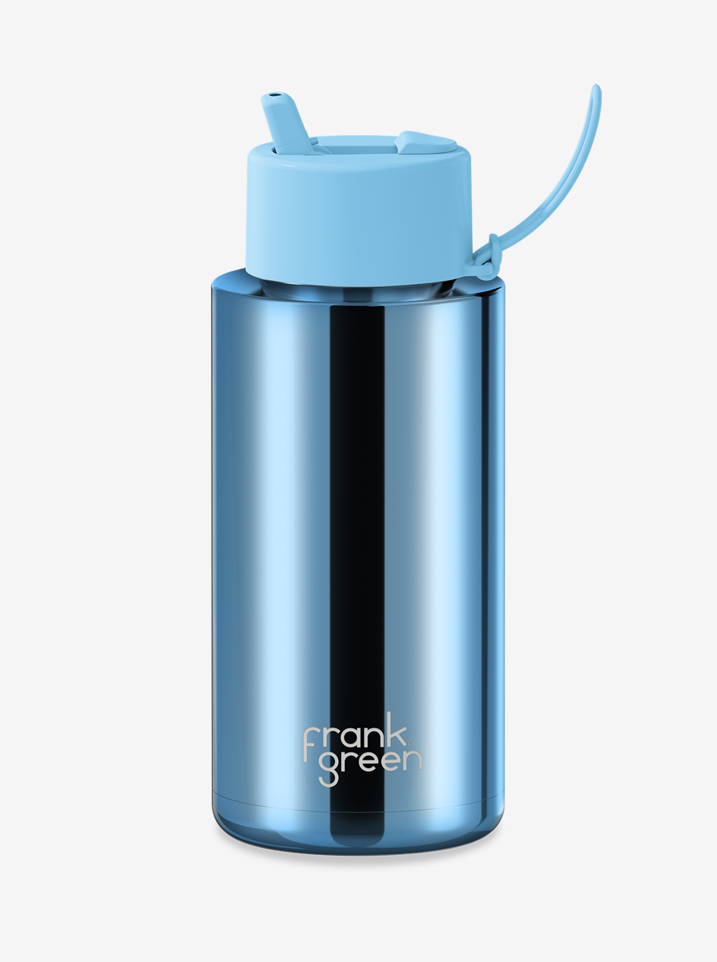 Ceramic Reusable Bottle Chrome with Flip Straw 34oz