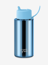 Ceramic Reusable Bottle Chrome with Flip Straw 34oz