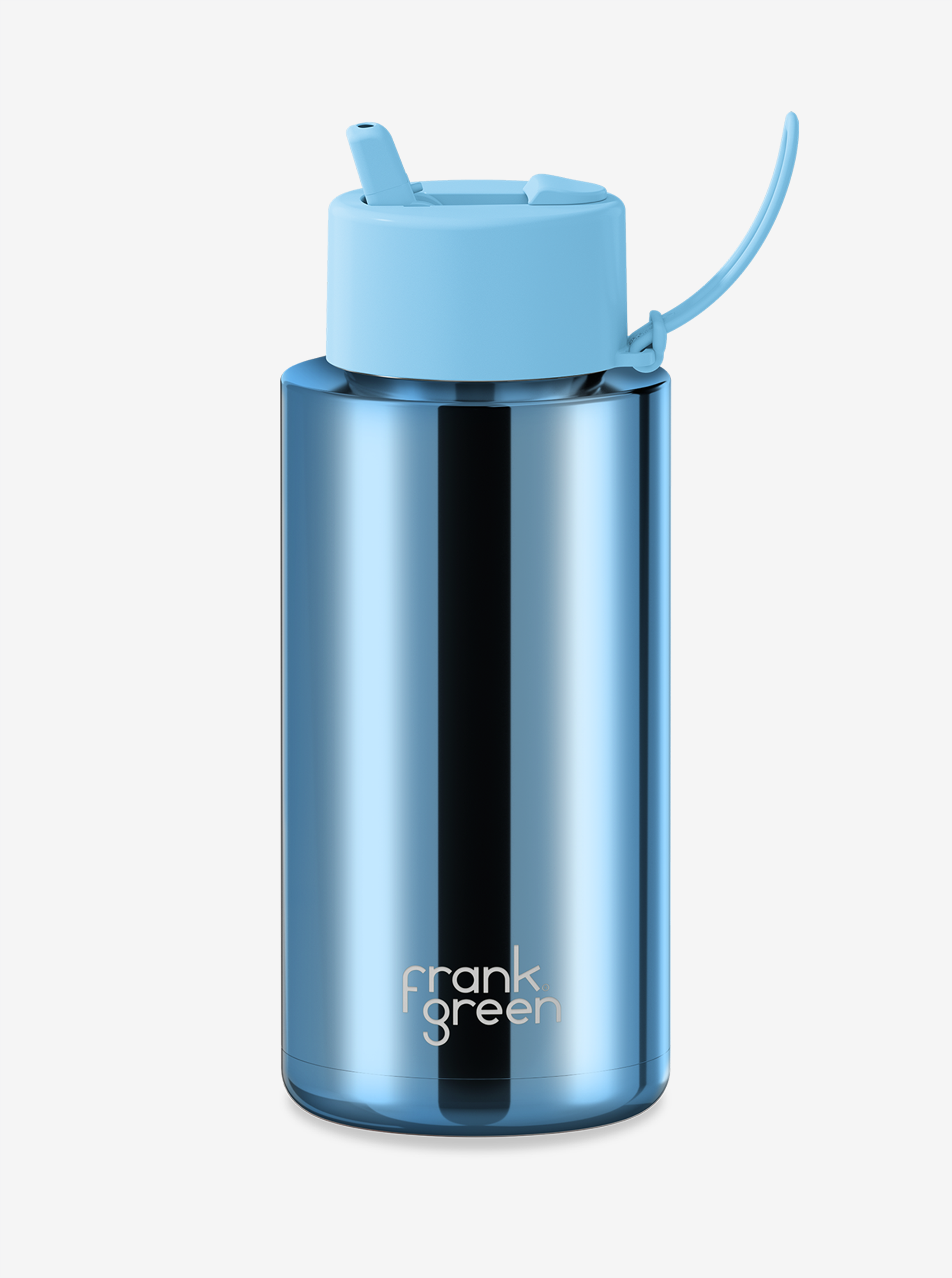 Ceramic Reusable Bottle Chrome with Flip Straw 34oz