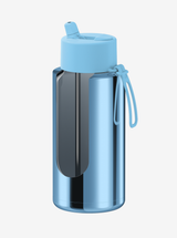 Ceramic Reusable Bottle Chrome with Flip Straw 34oz