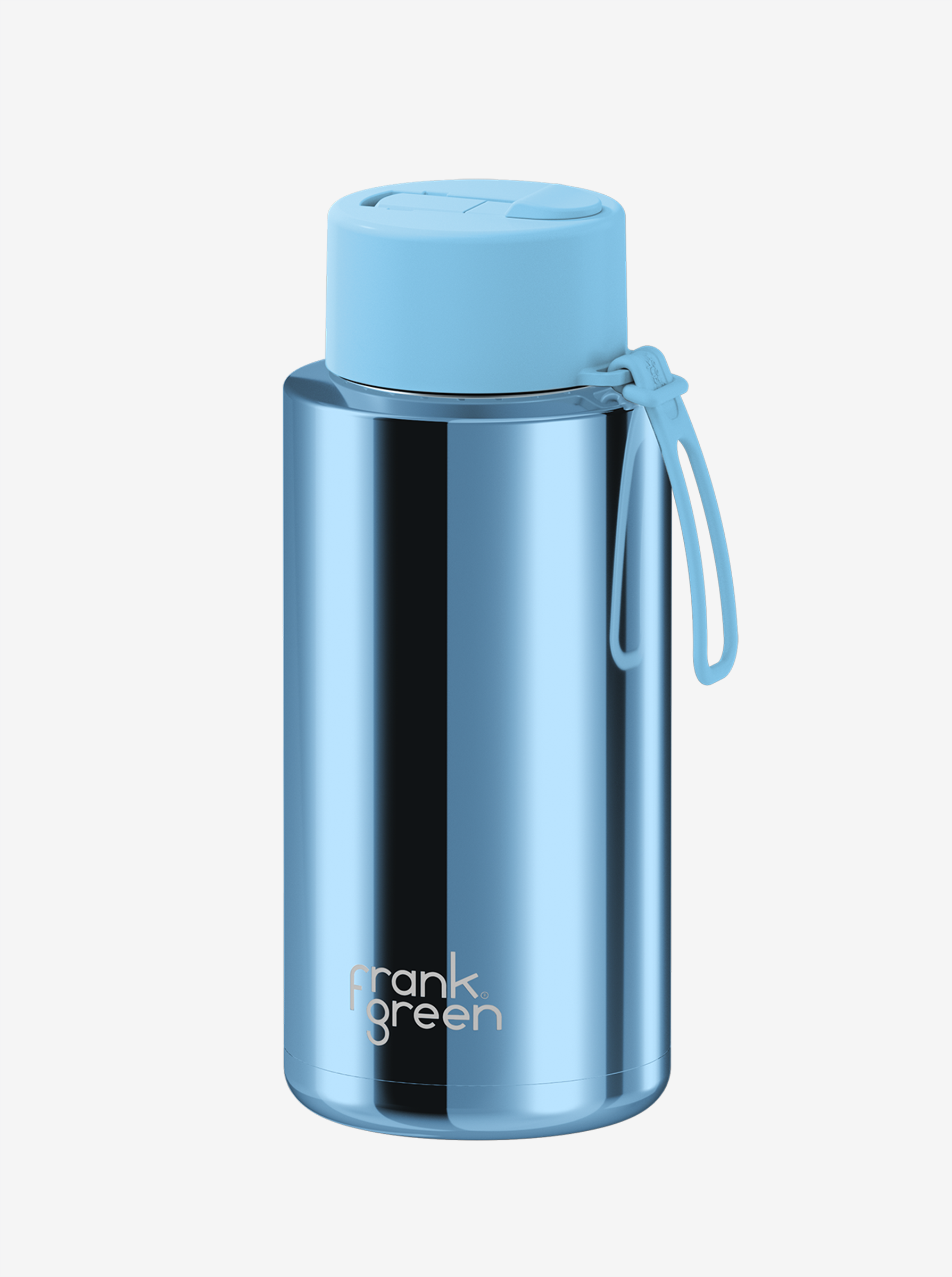 Ceramic Reusable Bottle Chrome with Flip Straw 34oz