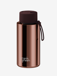 Ceramic Reusable Bottle Chrome with Flip Straw 34oz