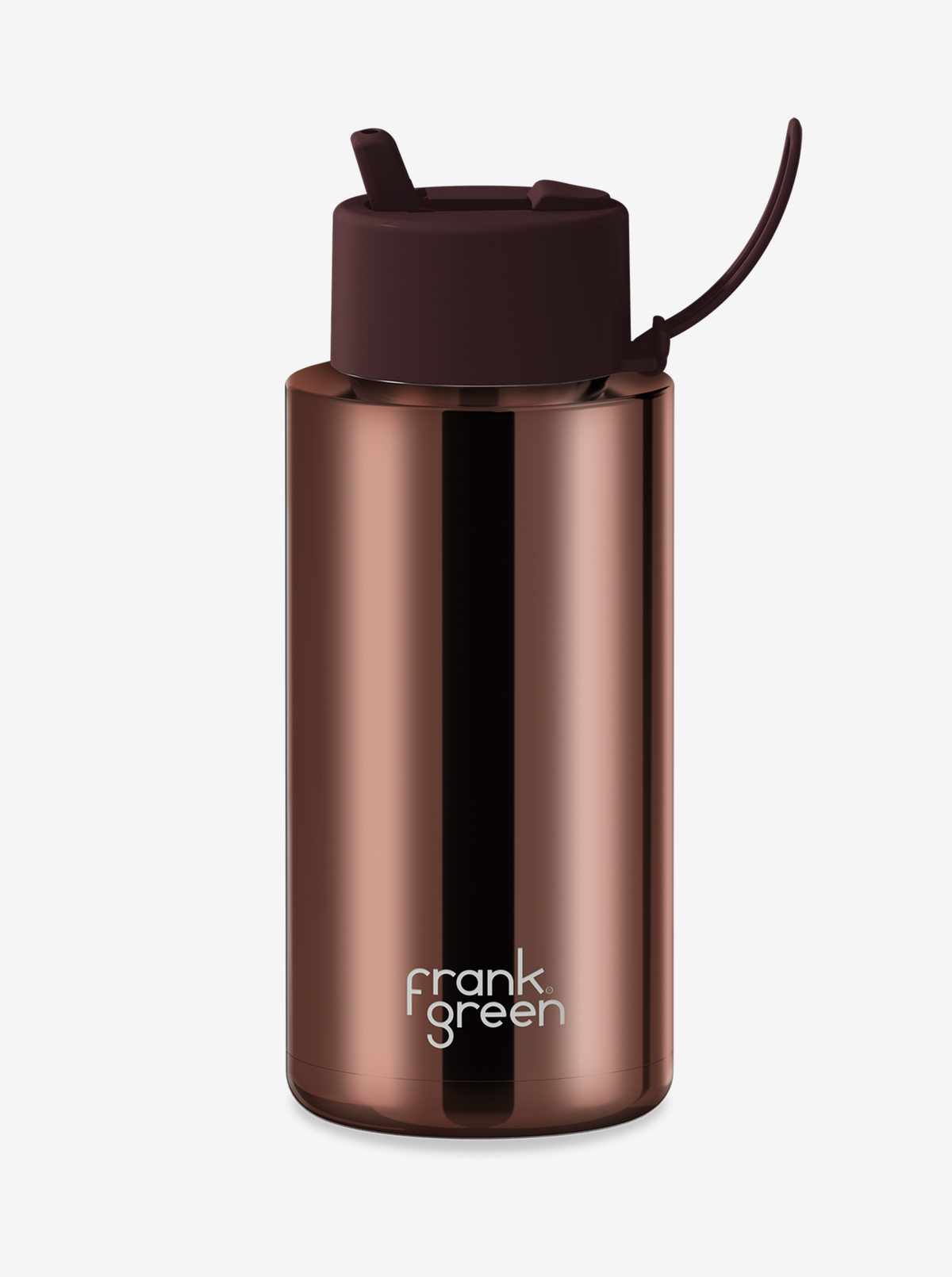 Ceramic Reusable Bottle Chrome with Flip Straw 34oz
