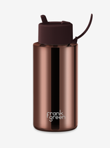 Ceramic Reusable Bottle Chrome with Flip Straw 34oz