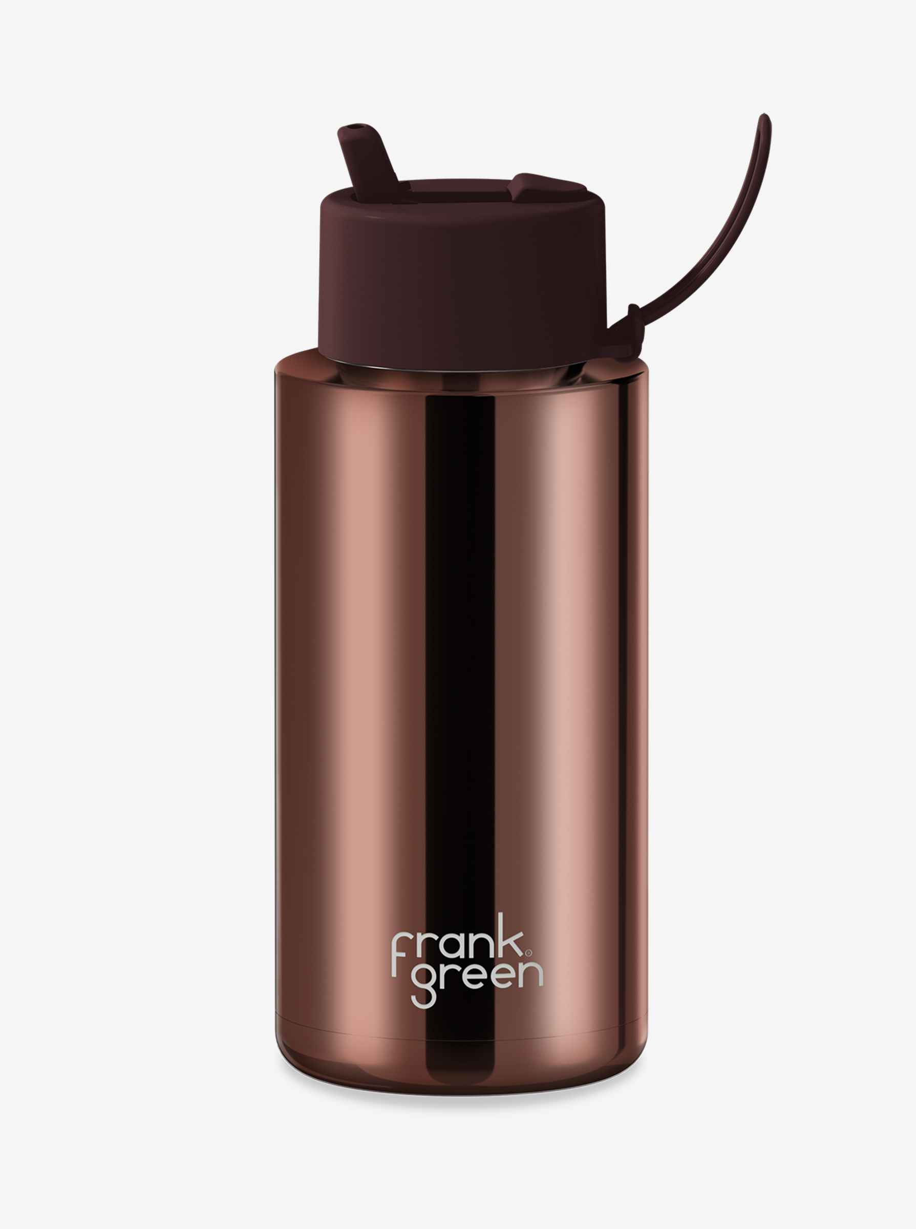 Ceramic Reusable Bottle Chrome with Flip Straw 34oz