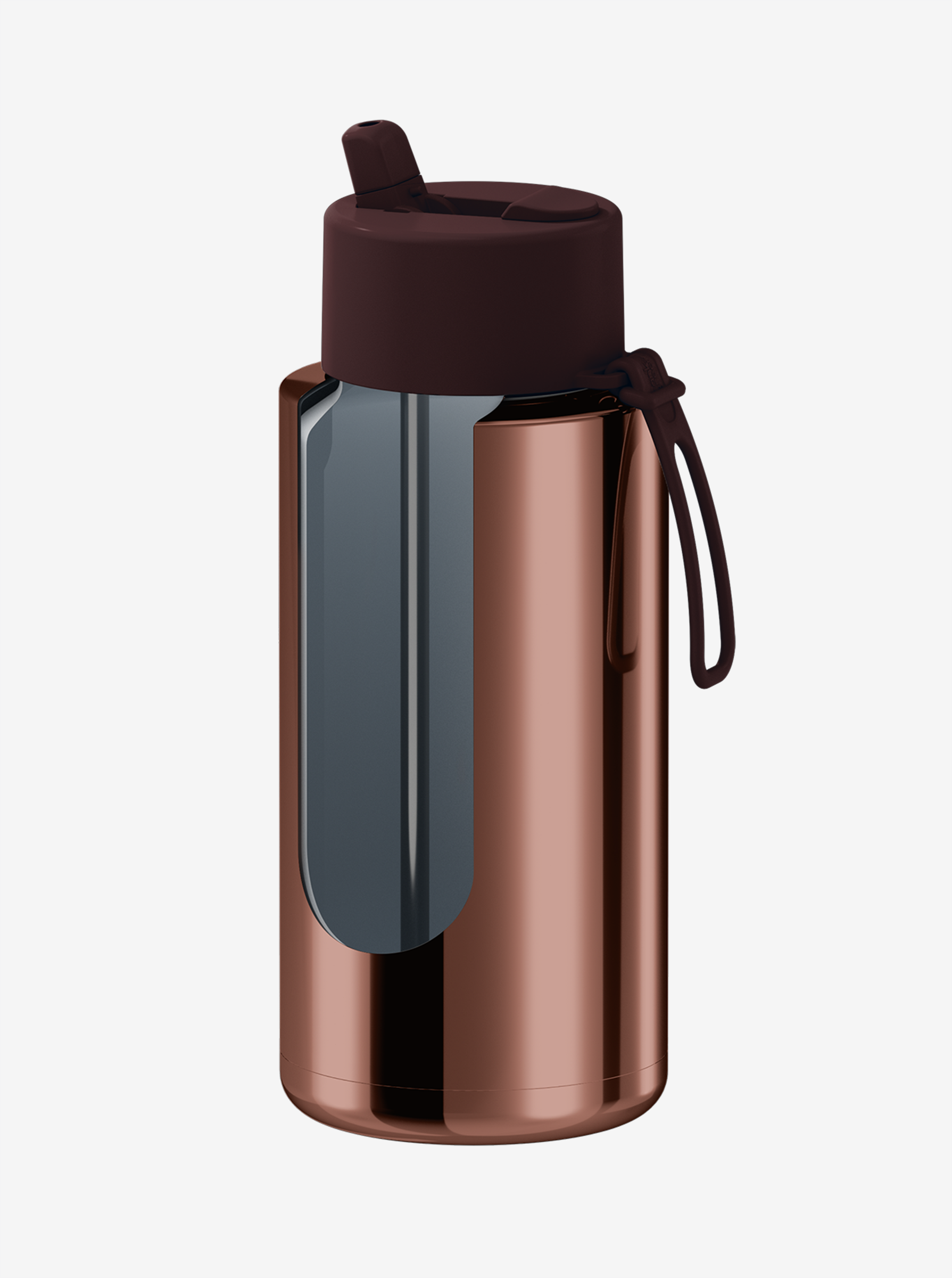 Ceramic Reusable Bottle Chrome with Flip Straw 34oz