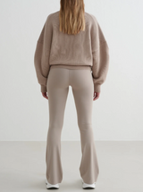 Dark Clay College Knit Half Zip