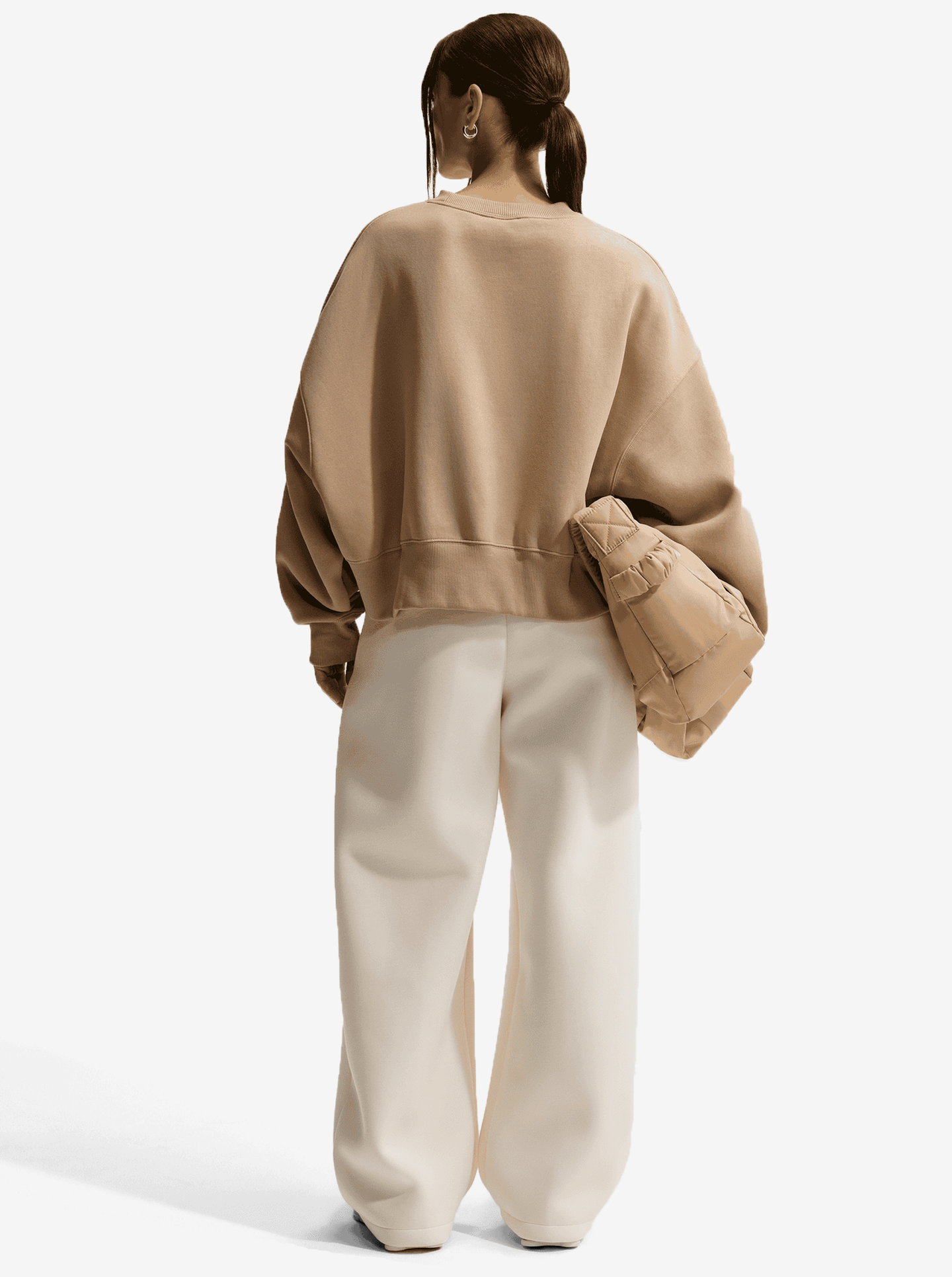 Nike W NSW Phnx FLC OOS Crew - Linen/Sail