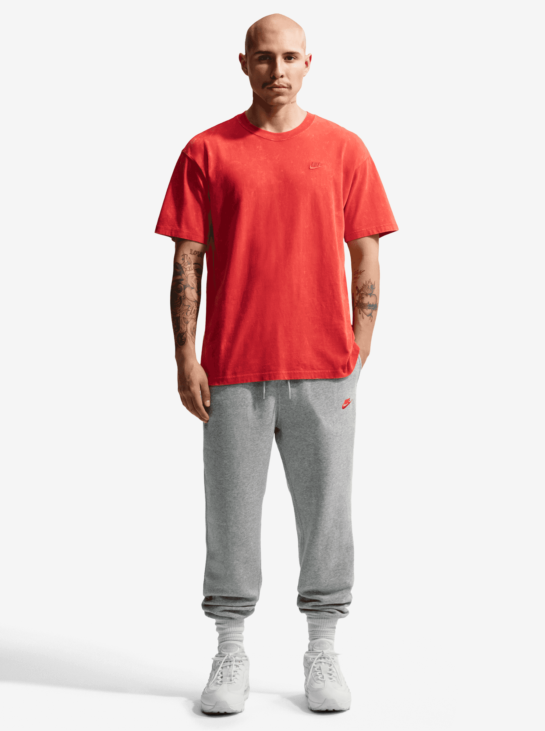 Nike M Club BB Jogger - Dk Grey Heather/University Red