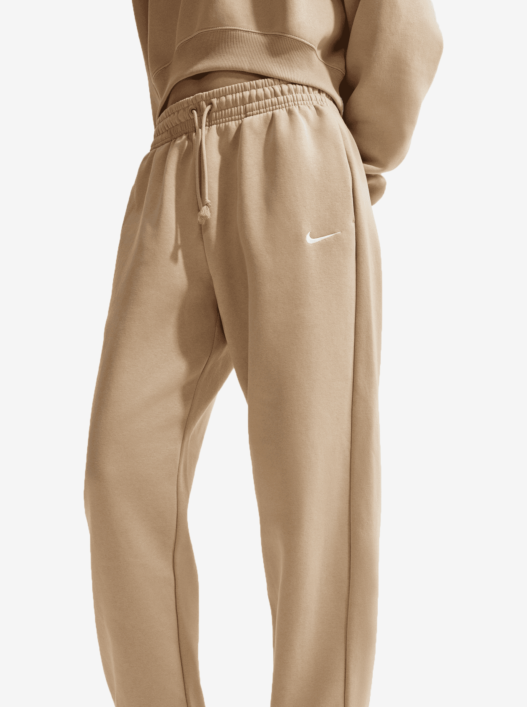 Nike W NSW Phnx FLC HR OS Pant 2 - Linen/Sail