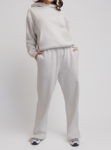 Wide Leg Sweats in Snow Marle