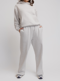 Wide Leg Sweats in Snow Marle