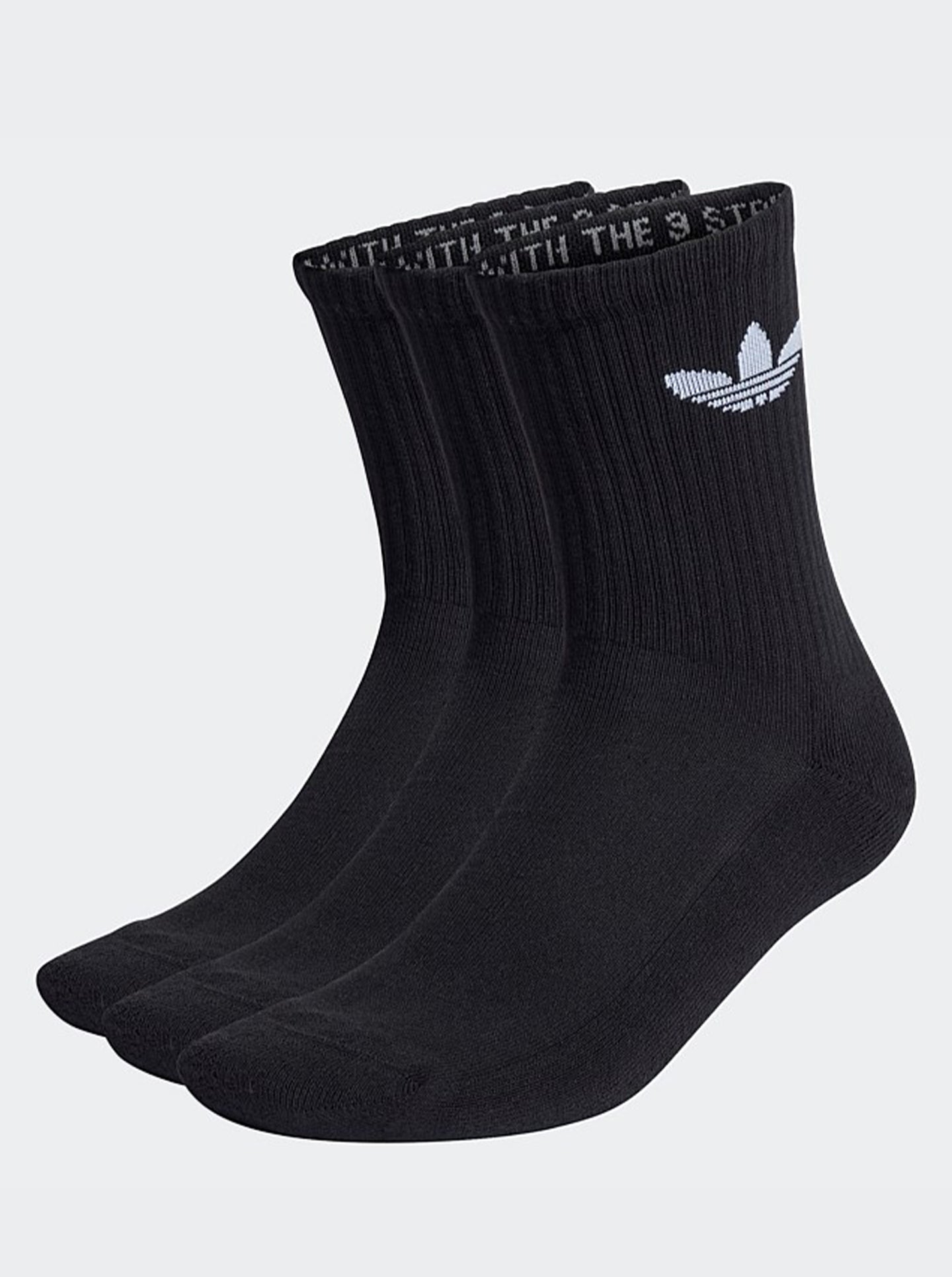 Cushioned Trefoil Mid-Cut Crew Socks 3 Pack Unisex