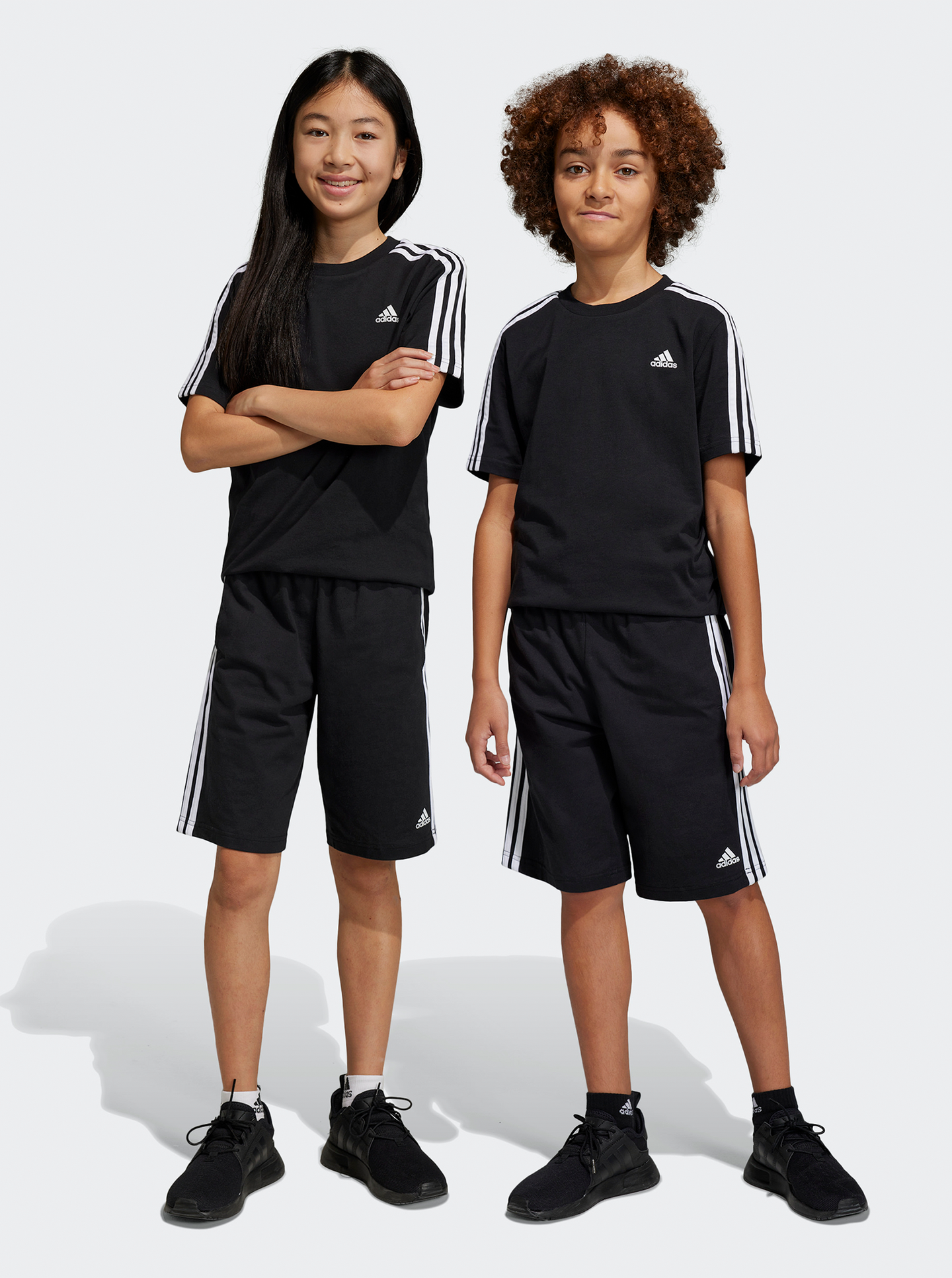 Essentials 3-Stripes Knit Shorts Youth