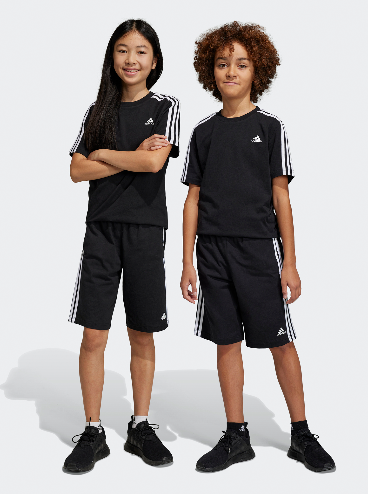 Essentials 3-Stripes Knit Shorts Youth