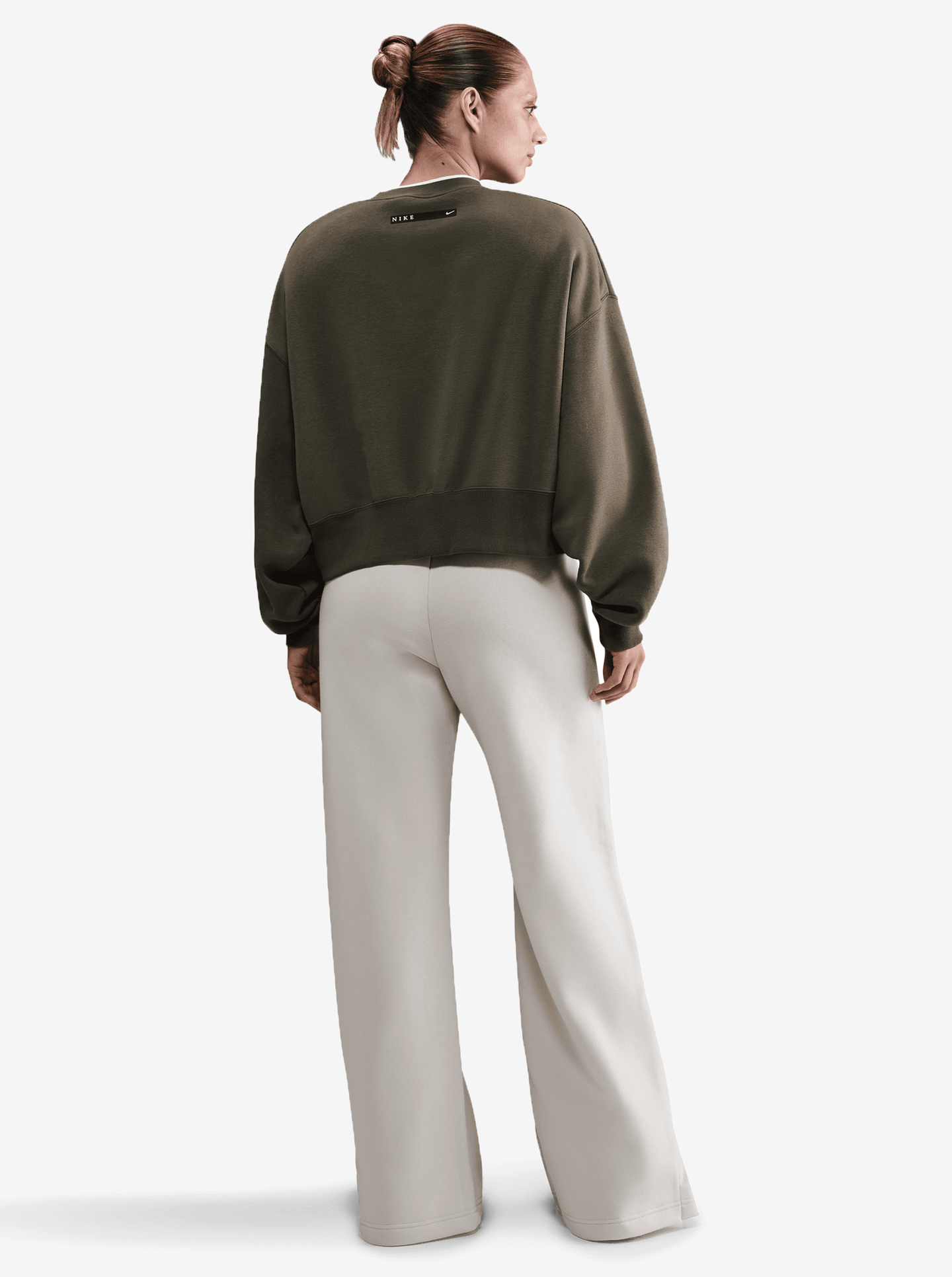 Nike W NSW Phnx Flc HR Pant Wide 2 - Lt Orewood Brn/Sail