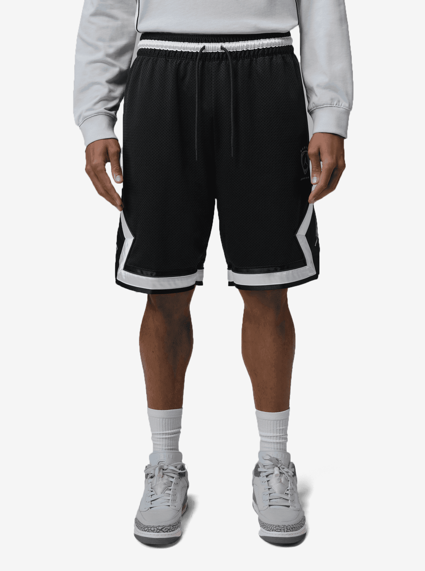 Nike M J BRK FC DMND Mesh Short - Black/Metallic Silver