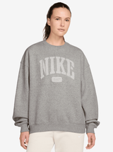 Nike W STDO FLC MW OS EB Crew - Dk Grey Heather/Dk Grey Heather
