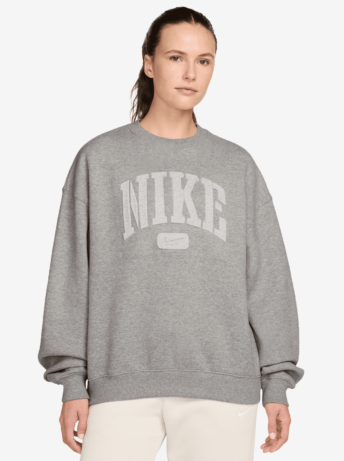 Studio Fleece Oversized Embossed Crew