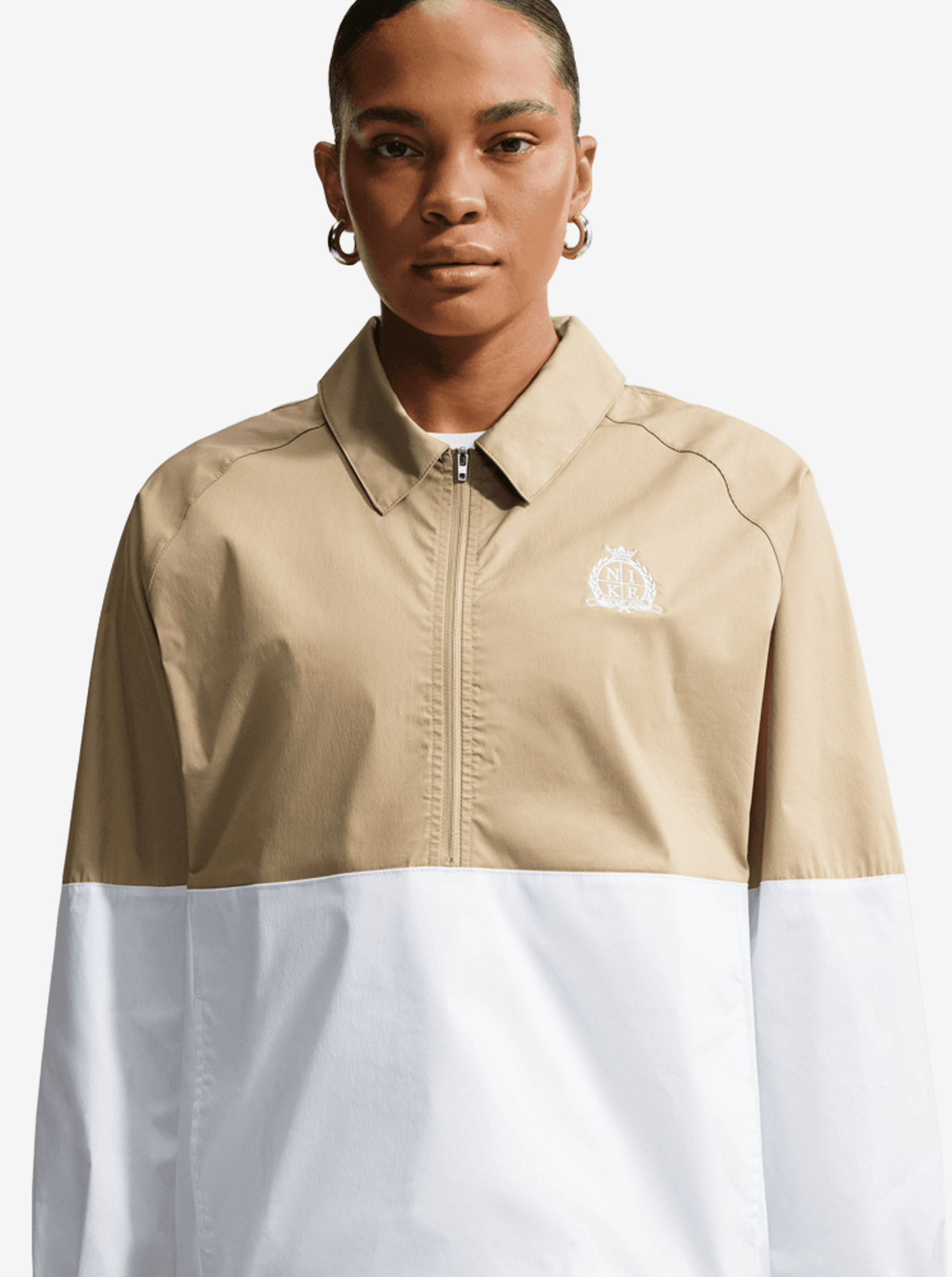 Oversized Poplin 1/2-Zip Jacket