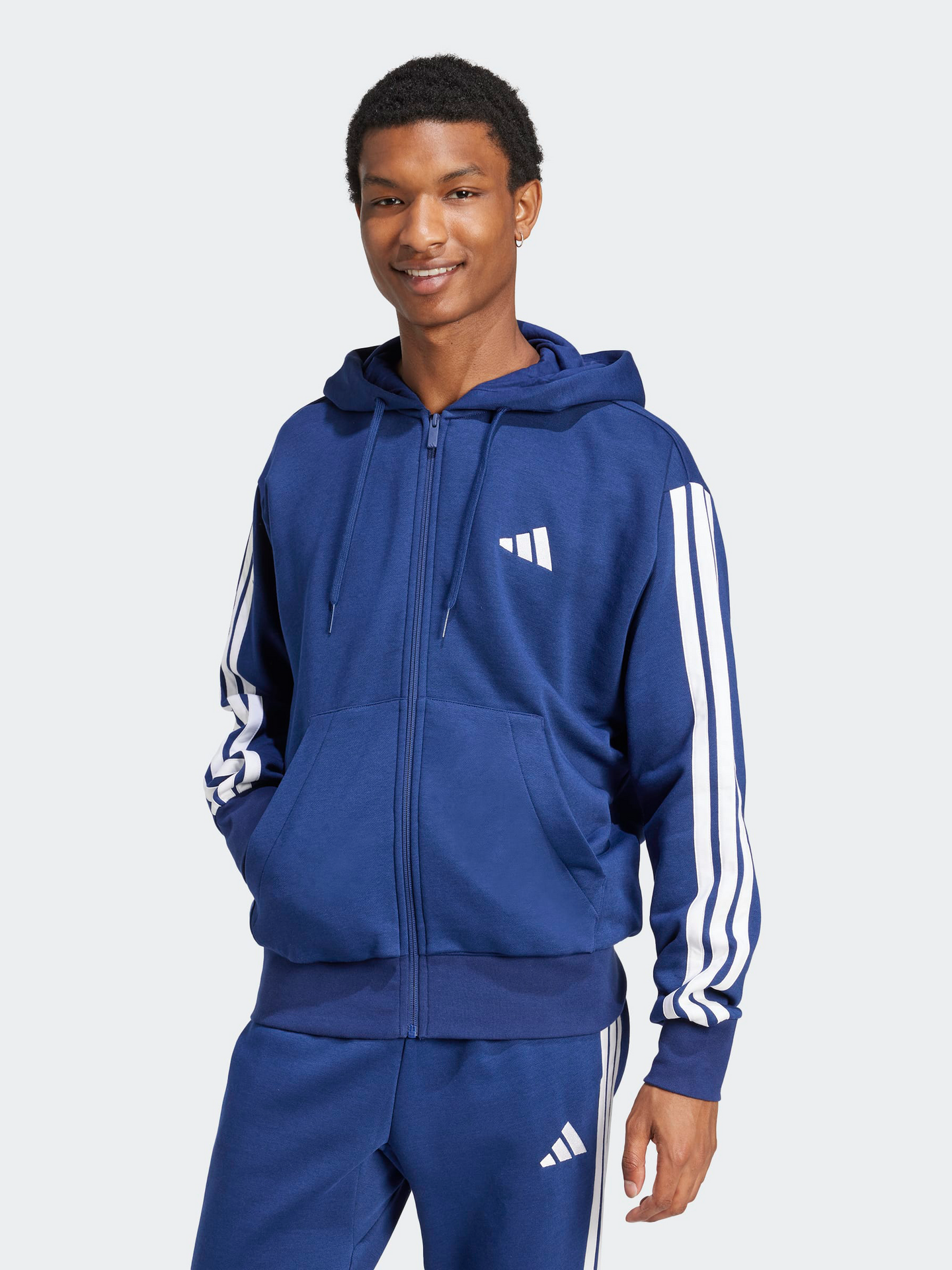 Essentials Three Stripes Fleece Hoodie