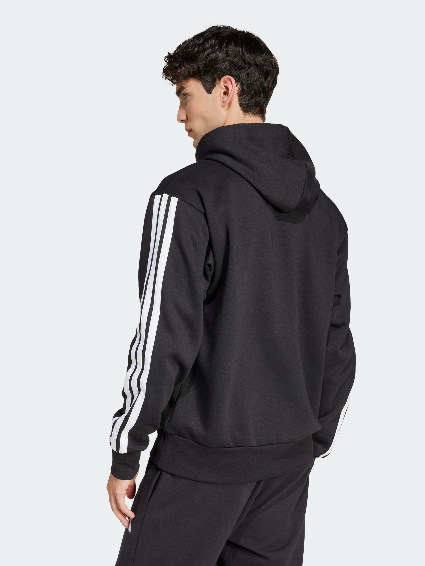 Essentials Three Stripes Fleece Hoodie