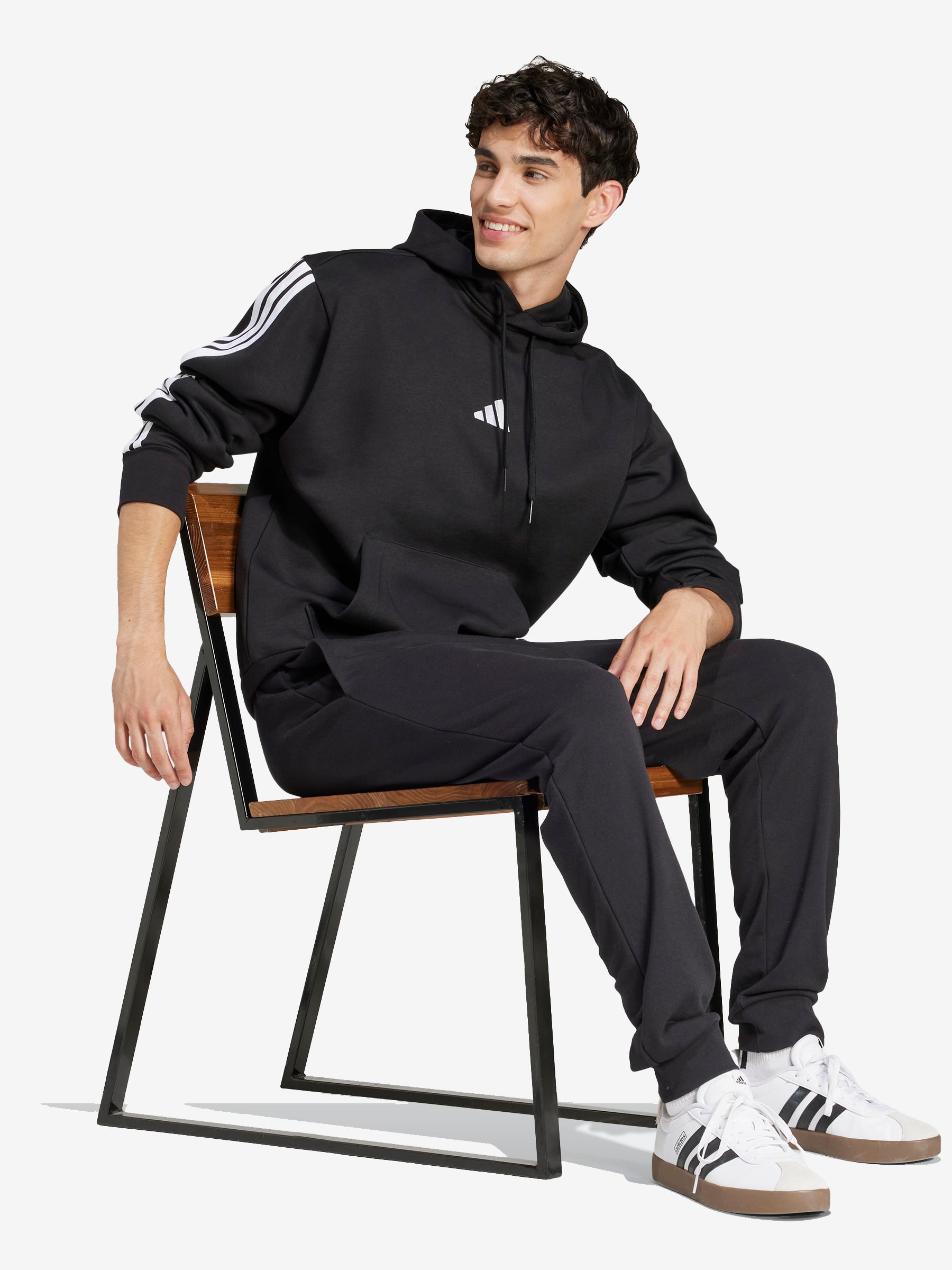 Essentials Three Stripes Fleece Hoodie