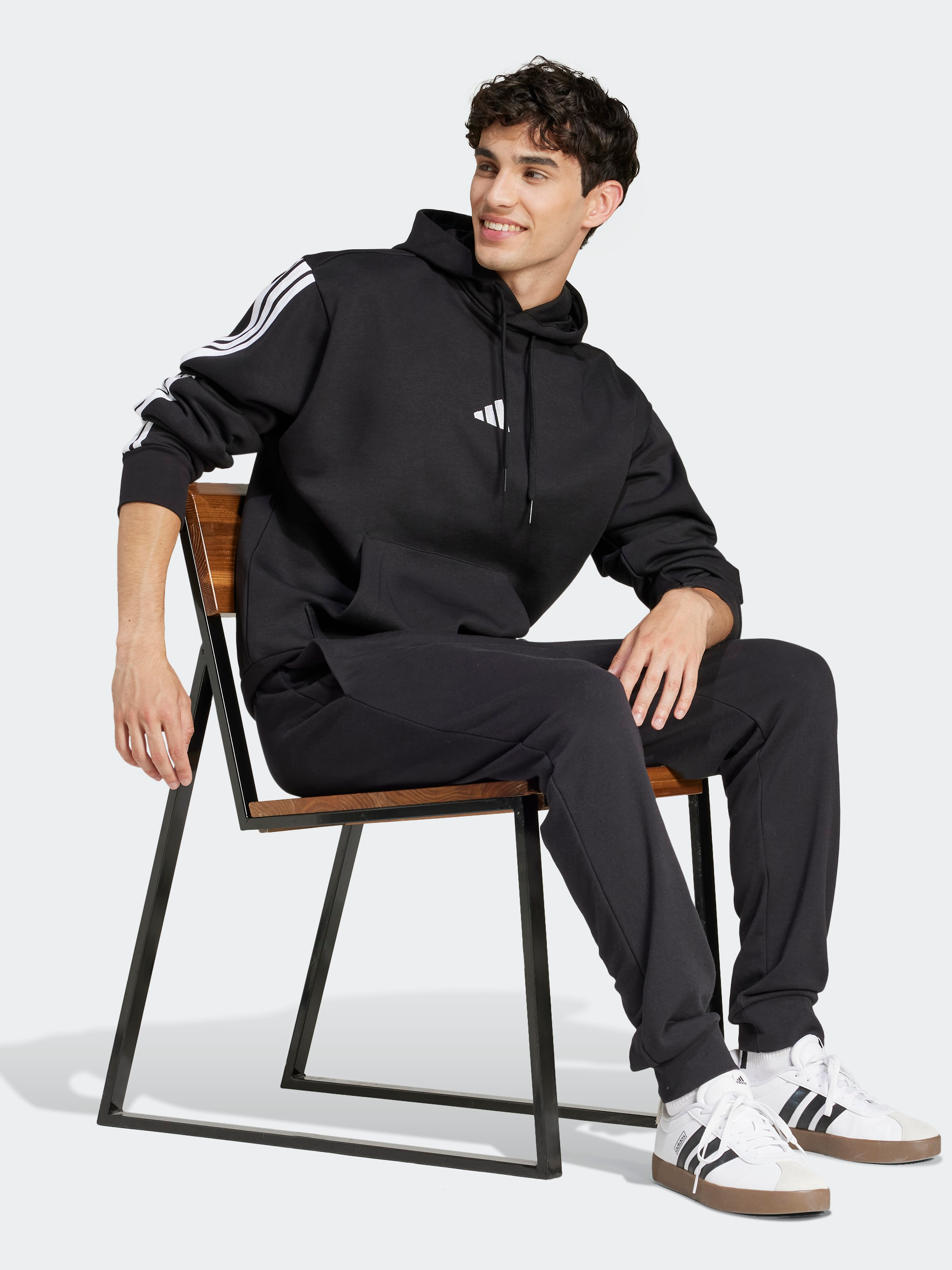 Essentials Three Stripes Fleece Hoodie