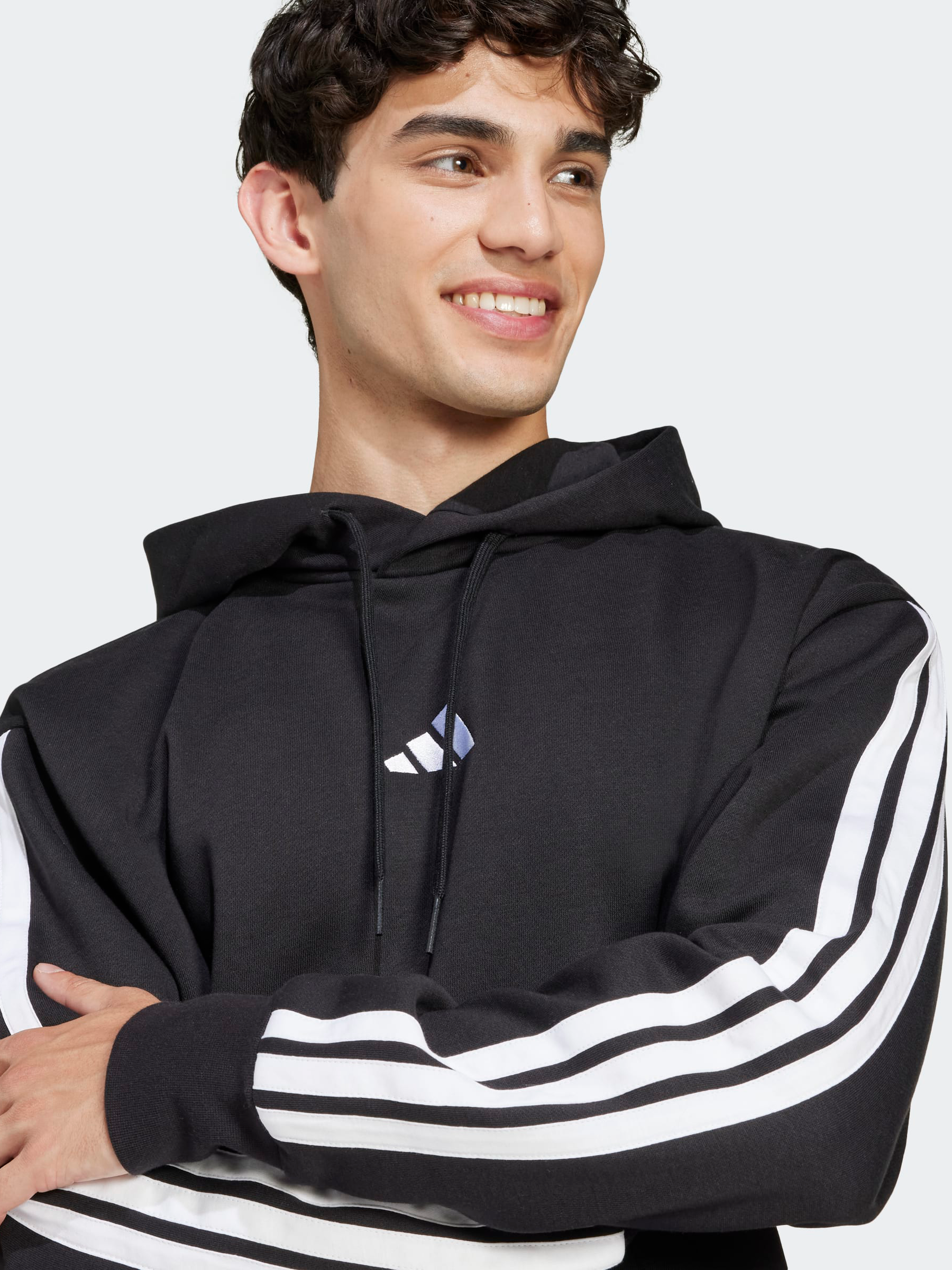 Essentials Three Stripes Fleece Hoodie