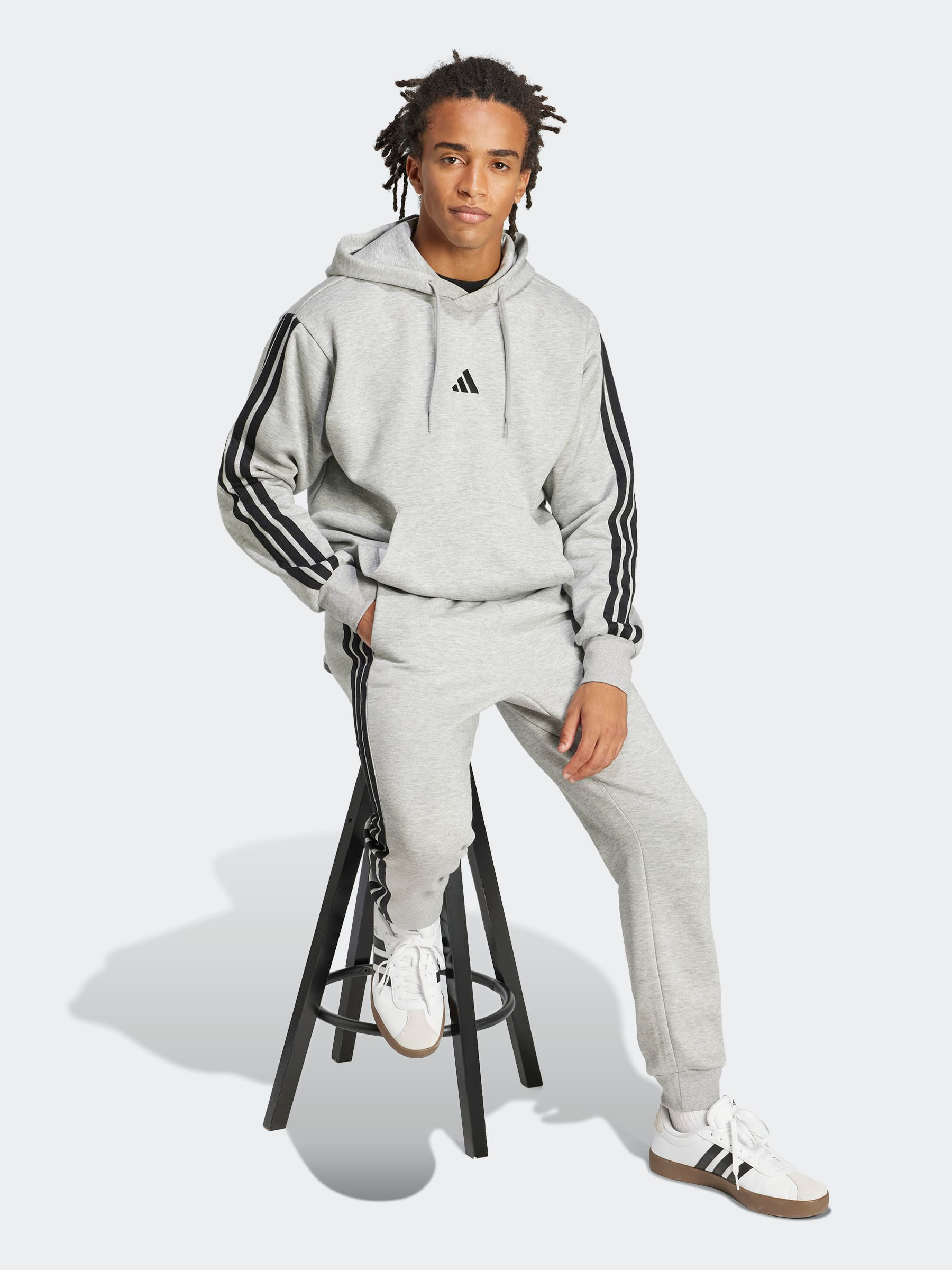 Essentials Three Stripes Fleece Hoodie