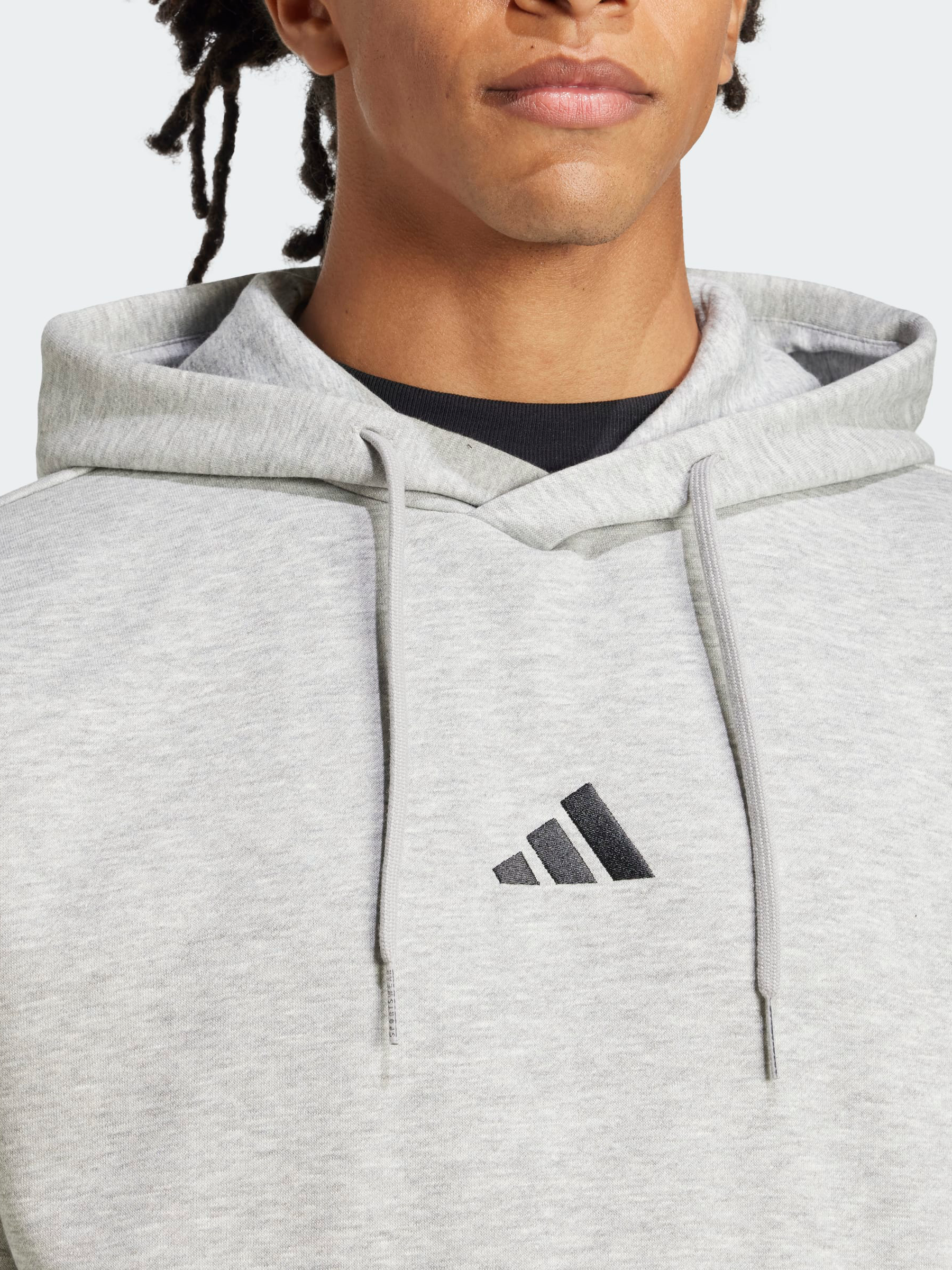 Essentials Three Stripes Fleece Hoodie