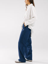Pinstripe Twill Loose Trousers