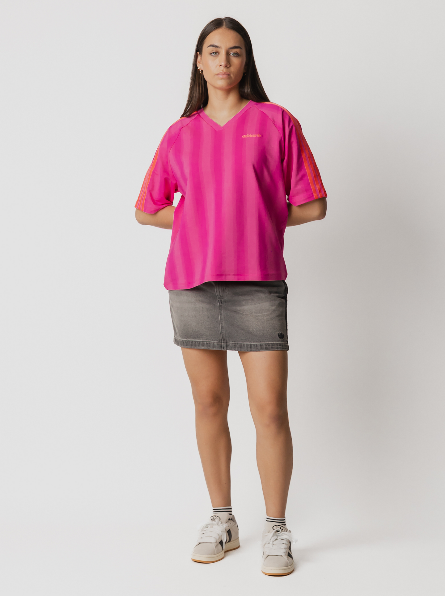3 Stripes Denim Mini Skirt