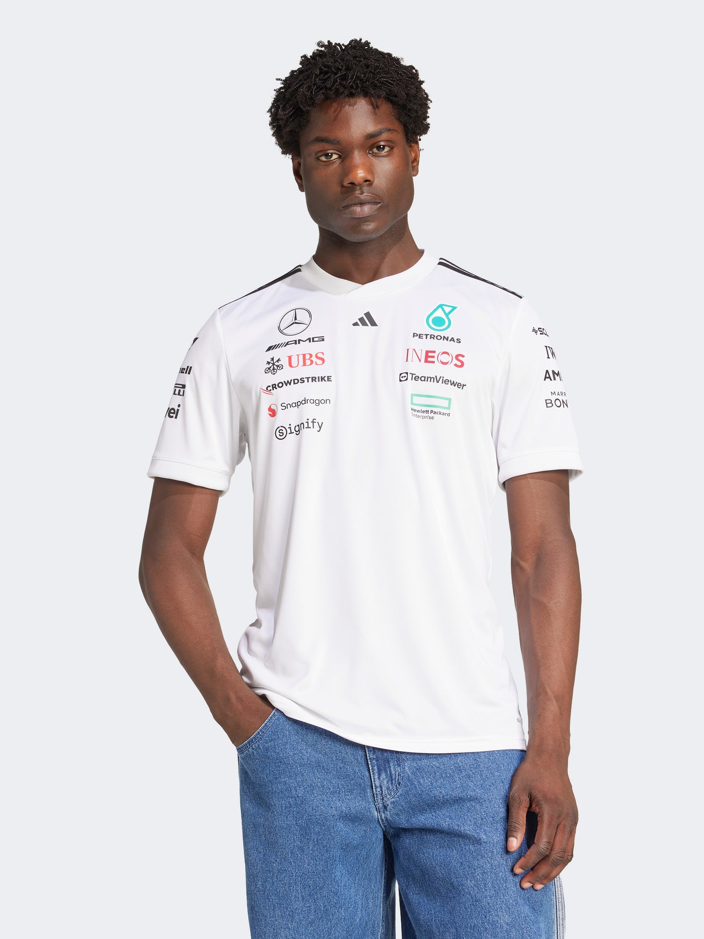 Mercedes AMG Petronas Formula One Team White Driver Jersey