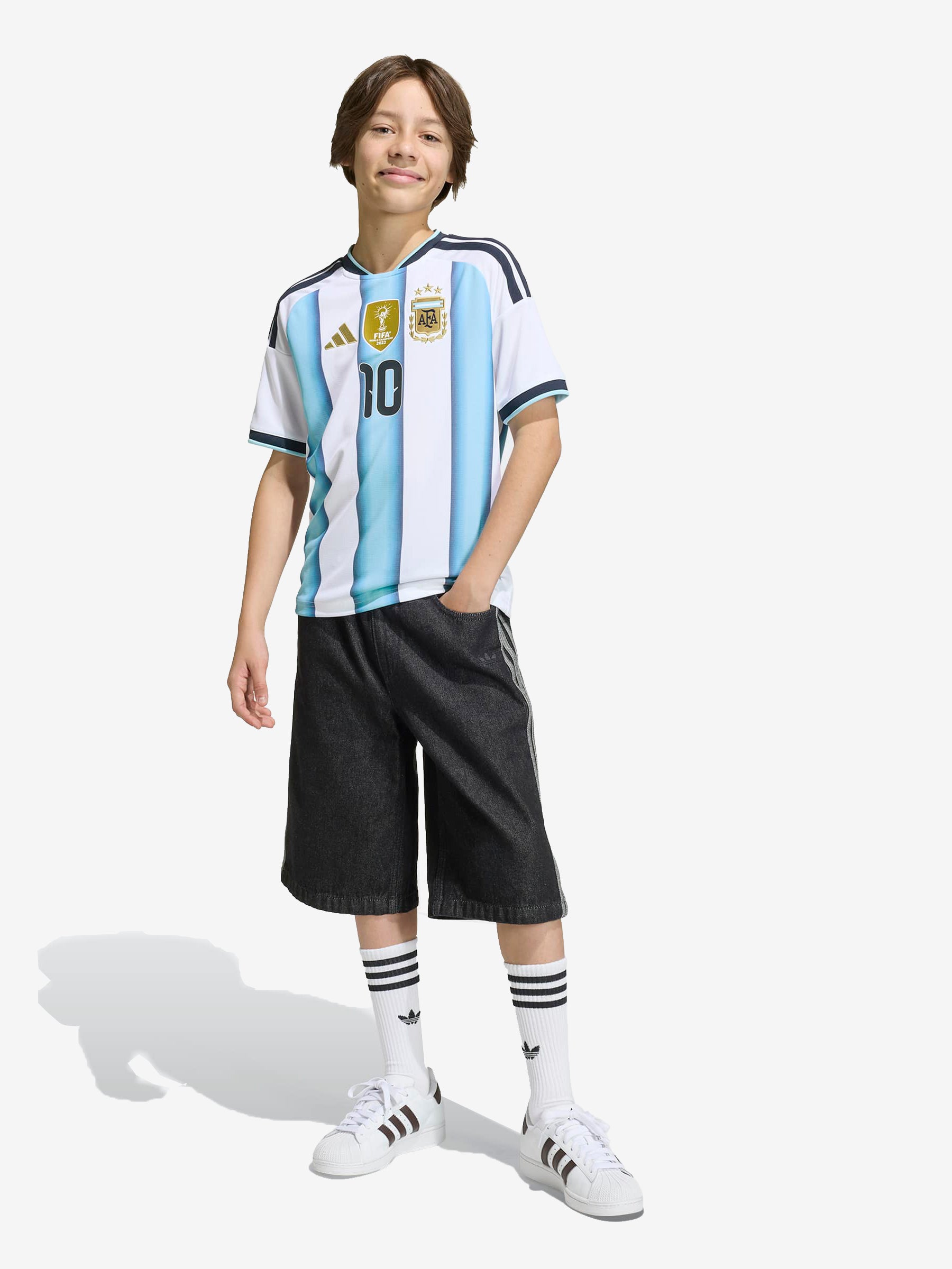 Argentina 26 Home Replica Messi Jersey Youth