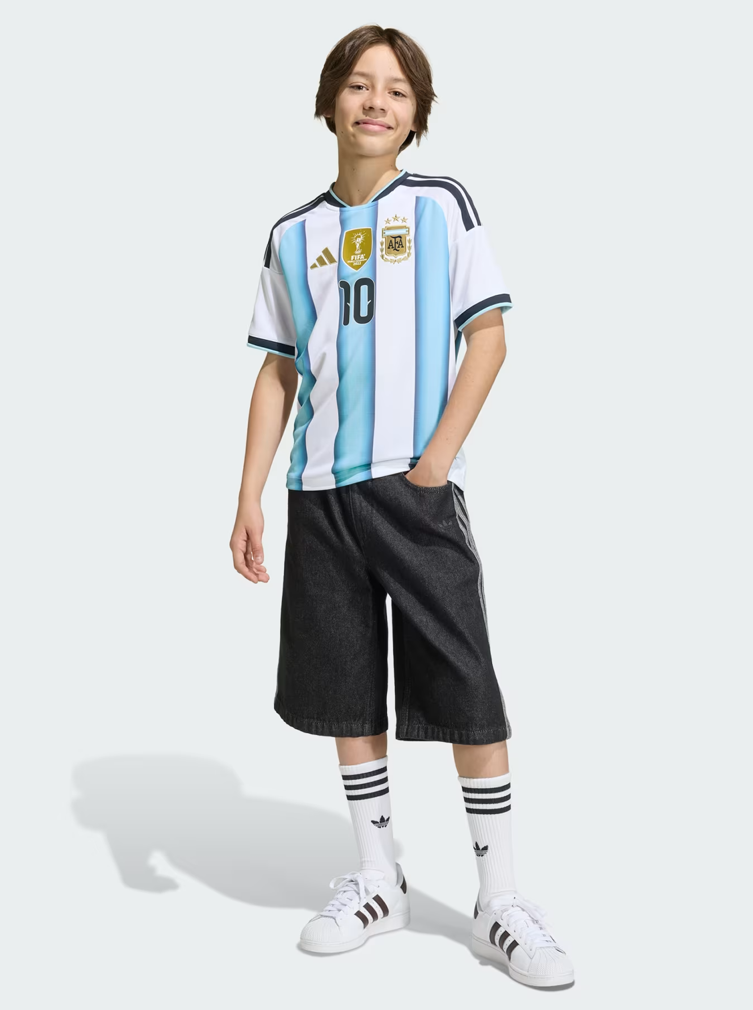 Argentina 26 Home Replica Messi Jersey Youth