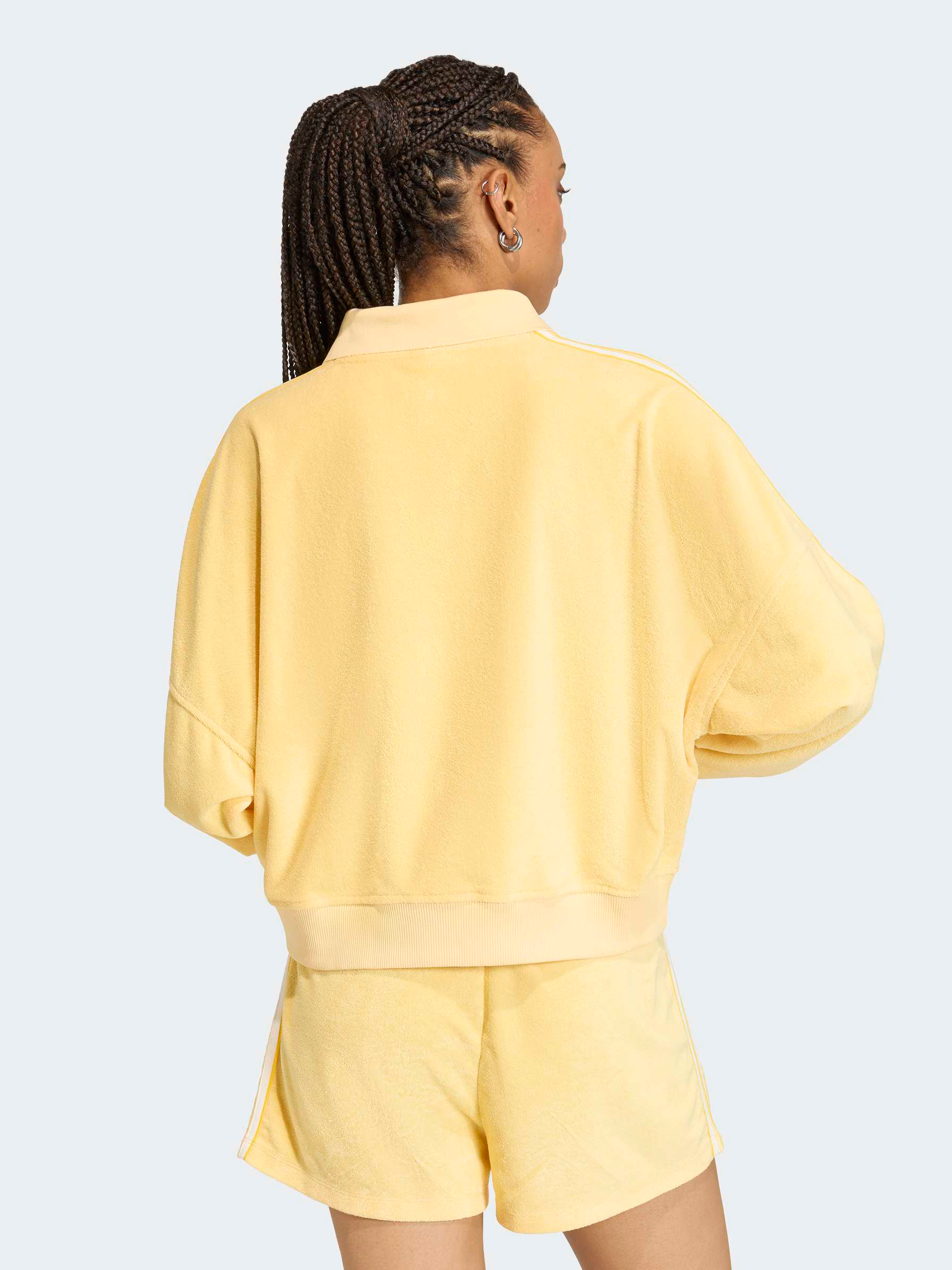Terry Towel V-Neck Long Sleeve