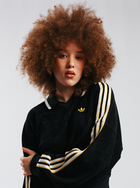 Terry Towel V-Neck Long Sleeves