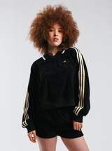 Terry Towel V-Neck Long Sleeves