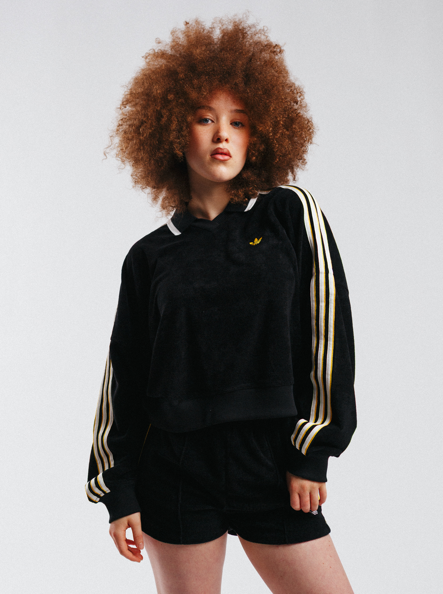 Terry Towel V-Neck Long Sleeves