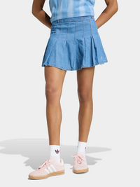 Denim Pleated Skirt