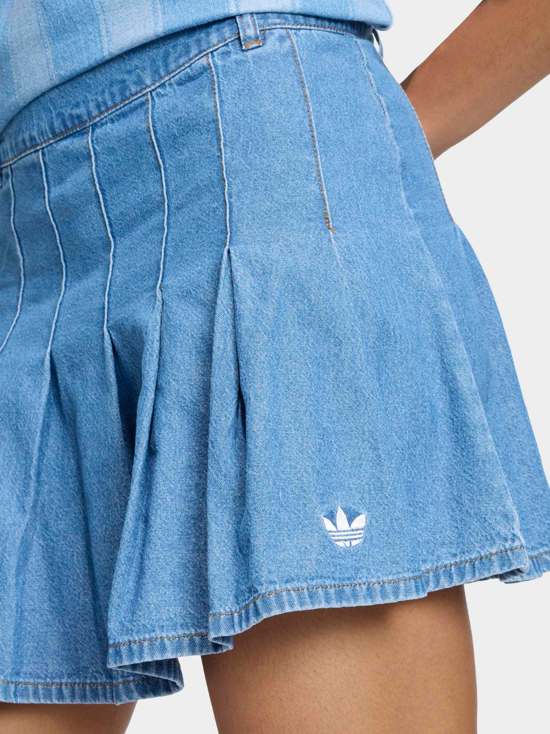 Denim Pleated Skirt